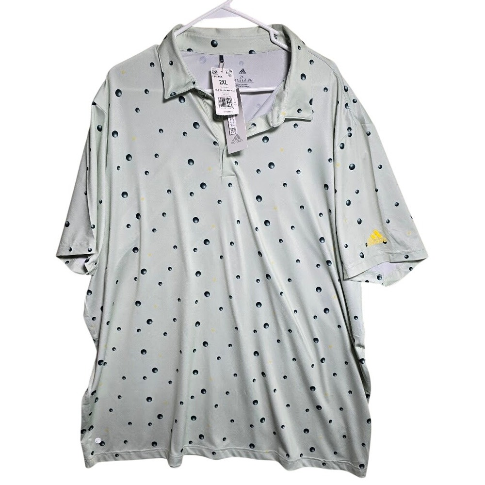 Adidas Mens Ultimate Allover Print Golf Polo Shirt Green HK6856 2XL NWT.  600